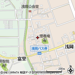 静岡県袋井市浅岡163周辺の地図