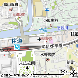 大阪府大東市住道周辺の地図