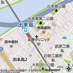 米米亭出来島駅前店周辺の地図