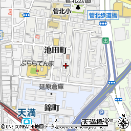 大阪府大阪市北区池田町1-24周辺の地図