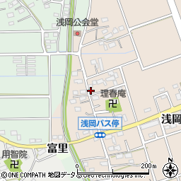 静岡県袋井市浅岡266周辺の地図