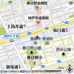 兵庫県神戸市中央区坂口通6丁目周辺の地図