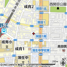 鍵の出張救急車大阪市城東区成育営業所２４時間受付センター周辺の地図