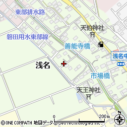 静岡県袋井市浅名周辺の地図
