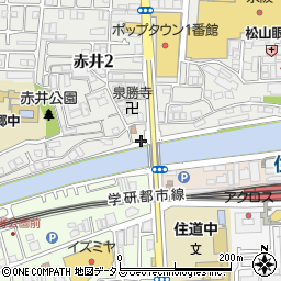 大阪府大東市赤井2丁目14周辺の地図