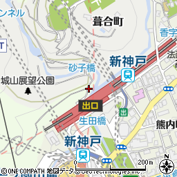 兵庫県神戸市中央区神戸港地方布引周辺の地図