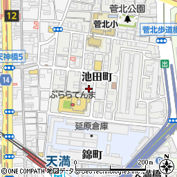大阪府大阪市北区池田町周辺の地図
