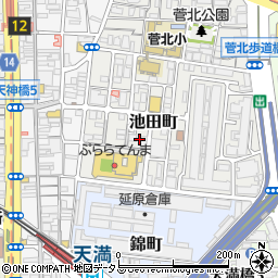 大阪府大阪市北区池田町周辺の地図