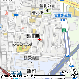 大阪府大阪市北区池田町1-27周辺の地図
