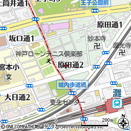 兵庫県神戸市灘区原田通2丁目周辺の地図