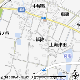 愛知県豊橋市植田町新池周辺の地図