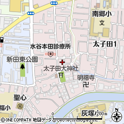 大阪府大東市太子田2丁目周辺の地図