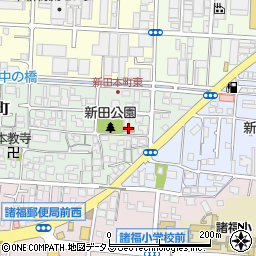 新田自治会公民館周辺の地図