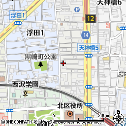 大阪府大阪市北区浪花町周辺の地図