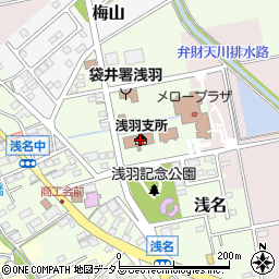袋井市浅羽支所周辺の地図