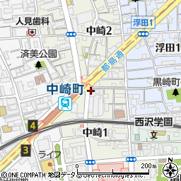松屋 中崎町店周辺の地図