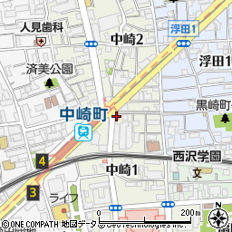 松屋 中崎町店周辺の地図