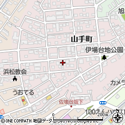 静岡県浜松市中央区山手町周辺の地図