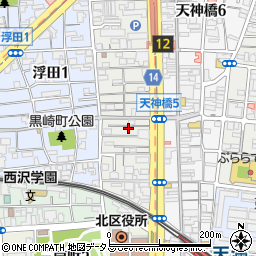 大阪府大阪市北区浪花町4周辺の地図