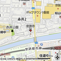 大阪府大東市赤井2丁目13周辺の地図