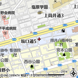 兵庫県神戸市中央区坂口通周辺の地図