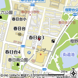 ココカラファイン薬局春日台店周辺の地図