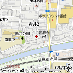 大阪府大東市赤井2丁目11周辺の地図