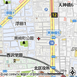 大阪府大阪市北区浪花町4-15周辺の地図