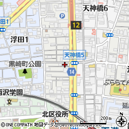 大阪府大阪市北区浪花町4-21周辺の地図