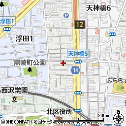 大阪府大阪市北区浪花町4-19周辺の地図