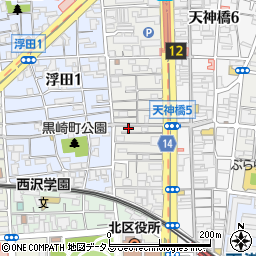 大阪府大阪市北区浪花町4-16周辺の地図