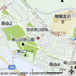 奈良青山団地１３号棟周辺の地図