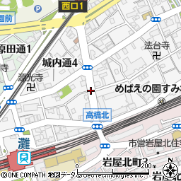 兵庫県神戸市灘区城内通4丁目周辺の地図