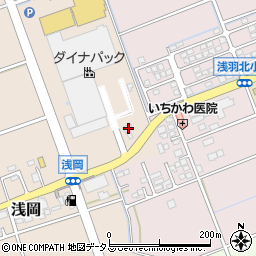 静岡県袋井市浅岡346-1周辺の地図