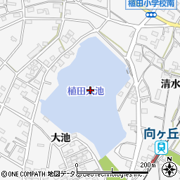 植田大池周辺の地図