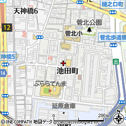 大阪府大阪市北区池田町12-13周辺の地図