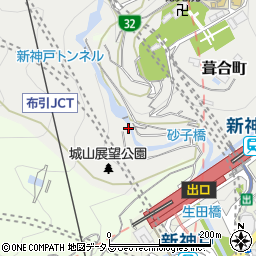 兵庫県神戸市中央区葺合町下城山周辺の地図
