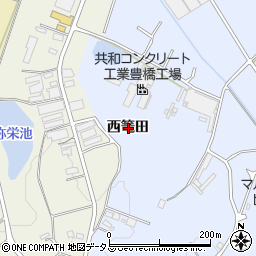 愛知県豊橋市東細谷町西篭田周辺の地図
