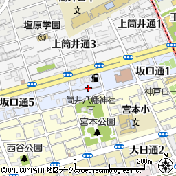兵庫県神戸市中央区坂口通3丁目周辺の地図