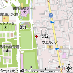 大阪府大阪市鶴見区浜2丁目周辺の地図
