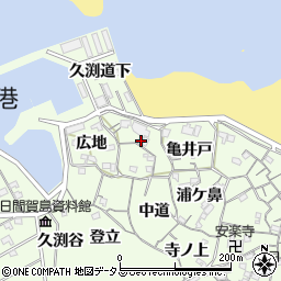 愛知県知多郡南知多町日間賀島久渕道下周辺の地図