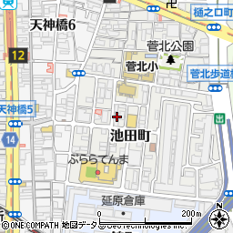 大阪府大阪市北区池田町12-4周辺の地図