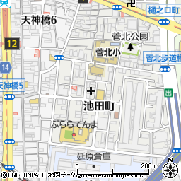 大阪府大阪市北区池田町12周辺の地図