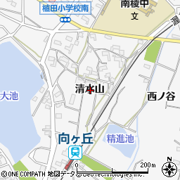 愛知県豊橋市植田町清水山周辺の地図