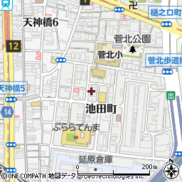 大阪府大阪市北区池田町12-5周辺の地図