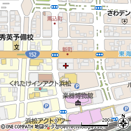 浜松市観光バス公共駐車場周辺の地図