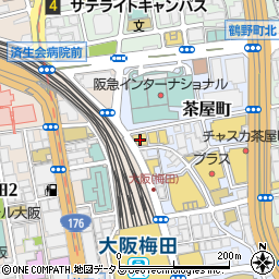 ＢｌｕｅＢｏｔｔｌｅＣｏｆｆｅｅ梅田茶屋町カフェ周辺の地図