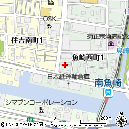 兵庫県神戸市東灘区魚崎西町1丁目7周辺の地図