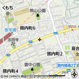 兵庫県神戸市中央区熊内町周辺の地図