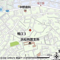 静岡県浜松市中央区鴨江3丁目周辺の地図